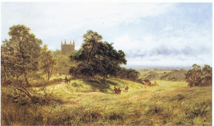 Auf dem Weg zur Kirche, die South Downs